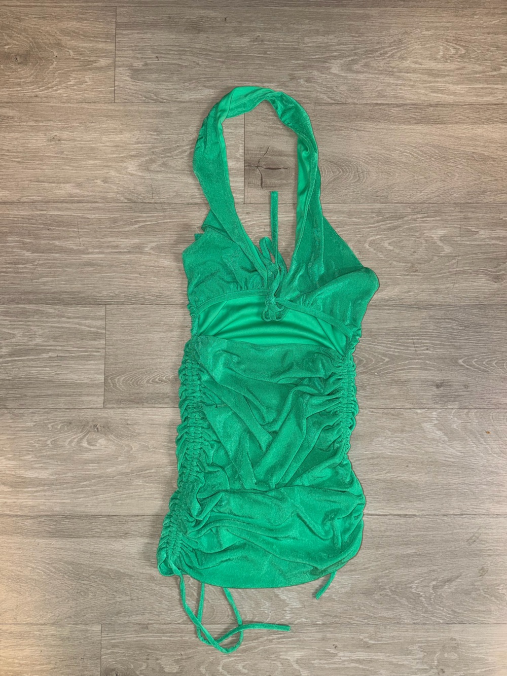 Fiesta Emerald Halter Ruched Slip Chemise